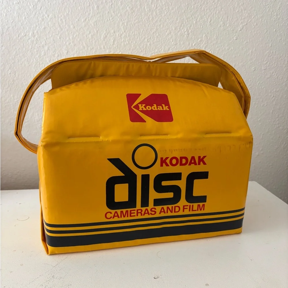 Vintage Kodak Disc Camera And Film Promo Yellow Insulated Bag Cooler w/ Strap